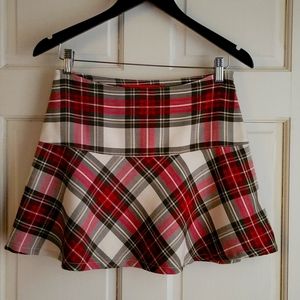 Massimo red, white and black plaid skirt, size 3